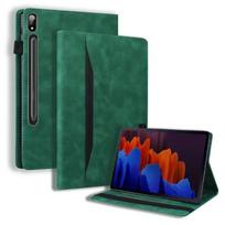 For Samsung Galaxy Tab S7 S8 Plus S9 FE S10 Lite S11 Ultra 11 12.4 14.6 Inch Case Business Wallet Flip Book Cover with TPU Shell S9 FE 10.9 inch žalia