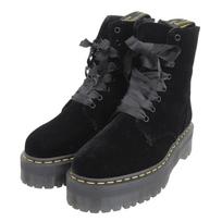 Pristine Dr.Martens short boots JADON Velvet Platform Boots 8 holes 24761001 Used black
