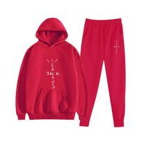 Hot-selling European and American Singer Travis Scott Casual Hooded Sweater Couple Suit S raudona
