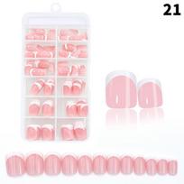 120pcs Nude Pink Matte French Press On Nails 12sizes Extra Long Square Full Cover Soft Gel False Nail Tips Nail Extension New white