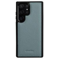 MELKCO for Samsung Galaxy S23 Ultra Phone Cover Genuine Cow Leather Coated Hard PC Slim Case for Samsung Galaxy S23 Ultra violetinė