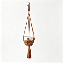 Bohemian Style Hanging Flower Pot Net Bag - Indoor Decorative Plant Basket 90cm Hanging Net Bag white