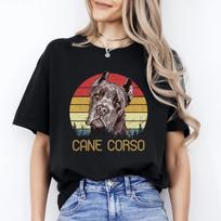 Cane Corso Retro T-Shirt gift Cane Corso Dog mom Unisex tee Black Navy Dark Heat L gray