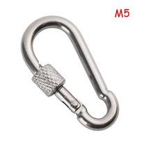 M4~M12 304 Stainless Steel Camping Equipment Carabiner Lock Ring Travel Kit Safety Hook N5 gray