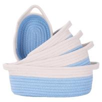 Multiple Size Cotton Rope Storage Baskets Set Of 5 Accessory for Organizing Clothes Toy and Household Use Items gray