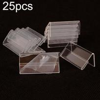 20x40mm 25Pcs Acrylic Desk Sign Mini Price Tag Label Holder Display Stand Table Decoration 25Pcs