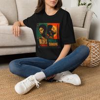 Nina Simone Portrait T-and kids tshirt | Soul Jazz Poster Style 4XL black