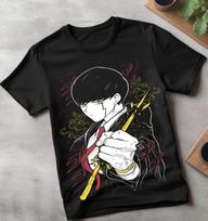 Mashle T-Shirt Magic and Muscles Mash Cream Puff Anime Gifts Shirt All Size M black
