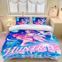 K-Pop: Demon Hunters Duvet Cover Set Cute Bedding with Pillowcases Great Gift Kids Bedroom Decor Perfect for Guest Room Home EU Single(135*200cm)3pcs white