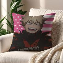 Katsuki Bakugo My Hero cushion cover For Pillow Sofa Printing Decoration Room Home Office Coffee Shop Car Nordic Simplicity 30cmx30cm black