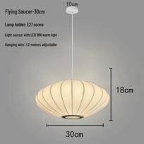 Oeny Japanese Style Fabric Disc LED Hanging Lantern white
