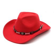 Wool Felt Western Cowboy Hat With Large Brim For Outdoor Travel And Gift For Men Women M raudona