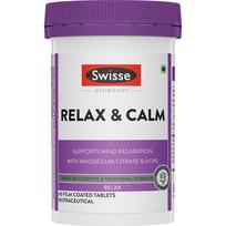 Swisse Relax & Calm - 300mg Magnesium Citrate with Hops & Inositol - Helps Muscle Recovery, Supports Mind Relaxation & Healthy Sleep Cycles | Non