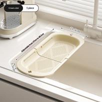 Extendable Sink Drying Rack With Adjustable Size And Fast Drainage Perfect For Kitchen Dish Vegetable Fruit Storage white