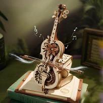 Cello Music Box Building Block DIY Model 3D Puzzle Toy Music Box Valentine's Day Children's Day Birthday Gift  Music Boxes balta