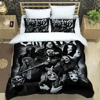 3pcs Rock Band S-Slipknot Bedding Set, King/Queen Duvet Cover and Pillowcases, Home Bedroom Decor, Gifts for Boys and Girls 135x200cm white
