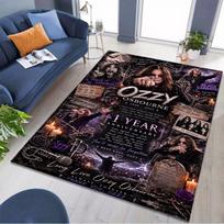 Ozzy Osbourne Rock Music Legend Print Area Rug Non‑Slip Rectangular Floor Mat Rock Fan Home Decor for Gaming Room Living Bedroom 40x60cm( 15x23in ) gray