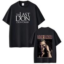 Rapper Don Omar Tour 2026 Print T Shirt Men Women Fashion T-shirts Short-sleeved Loose Casual XXL black