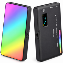 RGB LED kamera šviestuvas 50W su įkraunama baterija, RGB lempa kamerai, fotografavimo LED apšvietimas