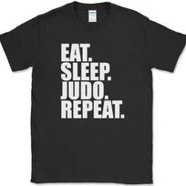Eat Sleep Judo Repeat T-Shirt Funny Martial Arts Hobby Sports Fitness Tee 2XL white