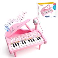 Vaikiškas elektroninis klavišinis pianinas žaislai su mikrofonu mini pianino žaislai vaikiškas muzikos instrumentas edukaciniai žaislai vaikams dovanos pink
