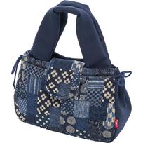 [Kojit] Japanese-style patchwork, soft and easy-to-carry small tote bag, by Fabric Workshop Tsumiki, Navy Blue black