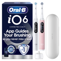 Elektrinis dantų šepetėlis Oral-B iO Series 6 Duo, balta sp./rožinė sp.