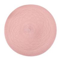Austas apvalus padėkliukas, karščiui atsparus, neslystantis stalo kilimėlis, elegantiškas pietų lėkštės padėkliukas namams, restoranui, vakarėliui, valgomajam 38cm rožinė