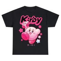 Kirby Laimingas Kirby Marškinėliai Vintažiniai Juokingi Harajuku Hip Hop Laisvi Medvilniniai Gatvės drabužiai Vyrams Moterims Laisvalaikio Universalūs Linksmi Unisex Marškinėliai S įvairiaspalvis