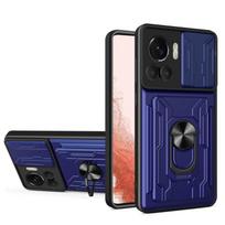 For Motorola Edge 30 Ultra 5G / Moto X30 Pro Sliding Camshield TPU+PC Phone Case with Card Slot For Motorola Edge 30 Ultra 5G mėlyna