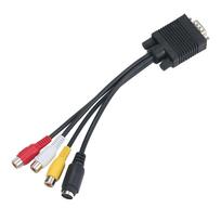 VGA to S-Video Converter Cable Adapter, VGA to , VGA to S-VIDEO 3 TV AV, High Quality VGA to S-Video/AV Signal Converter Cable with Standard VGA