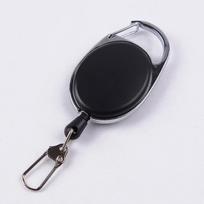 Retractable Anti-Theft Keychain with Steel Wire Rope for Outdoor Use gray