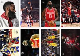 NBA Star James Harden Photo Poster HD Embossed Dormitory Wallpaper Stickers, Self-Sealing Bag 29CM x 42CM