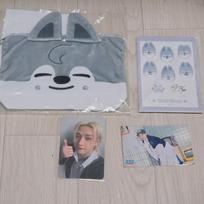 Stray Kids Bang Chan Ski Zoo Wolf Chan Sticker Pouch photocard Japanese Kuji set