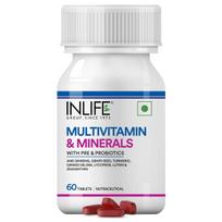 INLIFE Multivitamin & Minerals Supplement, Men Women, 60 Tablets