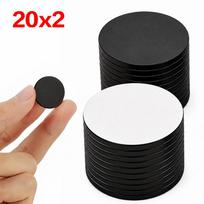 Double Sided Magnet Tape Round Self Adhesive Magnetic Dots Flexible Magnet Sheets Magnetic Sticky Stickers For Home Office Craft (as the picture,30pcs) black