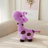 Animacinių filmukų žirafos pliušinis žaislas Kawaii gyvūnų lėlė vaikų žaislas namų dekoravimas gimtadienio dovana minkštas žaislas žirafa 28cm violetinė