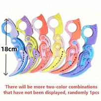 3D Printed Gravity Foldable Claw Knife Karambit Fidget Toy Non Sharp Plastic EDC Cosplay Prop Stress Relief Creative Gift yellow