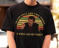 Unisex Ron Swanson Shirt - Parks and Recreation Tshirt,Ronald Ulysses Shirt,Sitcom Tee M brown