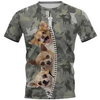 Funny Chihuahua T-Shirts Pet Dog 3D Printed Men Women Fashion Camouflage Oversized Short Sleeve T Shirt Kids Tees Tops Clothing 5XL black