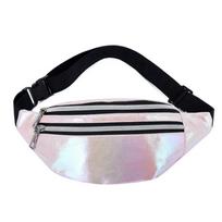 Laser Holographic Women Girls Beach PU Hologram Banana Hip Belt Bag Fanny Pack Waist Bag CLE raudona