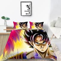 New Cartoon Dragon Ball Printed Bedding Set Children Bedding Quilt Cover Pillowcase Sheet/double Bed Full Size Set Comfortable Home Decoration UK Single 135x200cm black