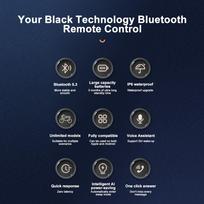 Vairo nuotolinio valdymo pultas, skirtas motociklo šalmo ausinėms ausinėms IP6 Bluetooth 5.3 belaidis telefono valdiklis, skirtas iPhone Android CHINA black