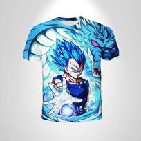 Dragon Ball Z Kids CosPlay T-shirt Japanese Anime Goku Super Saiyan Men's Clothing Boys T-shirt Breathable Short Sleeves 7-14y XXS blue