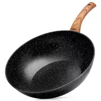 Wok keptuvė su granitine danga, juoda, Ø 32 cm