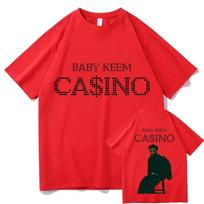 Baby Keem CAINO CASINO 2026 Album Tshirts Unisex and Women Summer Cotton Clothing Casual Fashion Round Neck Short Sleeved Tee S red