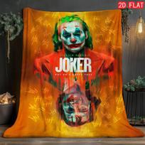 Horror Clown Joker Flannel Blanket Warm Cozy Lightweight Throw for Bed Couch Living Room Gothic Style Home Decor 75x90cm brown