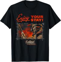 Fallout Video Game Enjoy Your Stay New Vegas Barbed Wire T-Shirt 5XL įvairiaspalvis