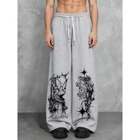 Trendy Men's Loose Gothic Cool Outdoor Casual Sports Pants the First Choice for Campus Fashion Matching S pilka