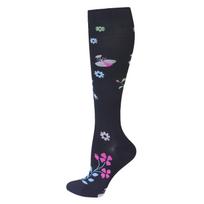 Vein Elastic Cycling Sports Compression Socks Jumping Rope Compress Stockings Men Women Pressure Grass Patterns L gray